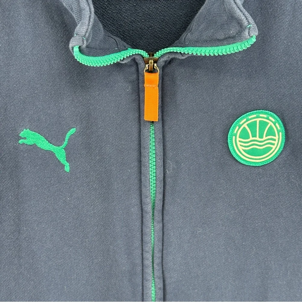 Men’s XXL Puma Blue Aqua‎ Jacket Beach Tropical Sleeves Embroidered Hoop Hunter